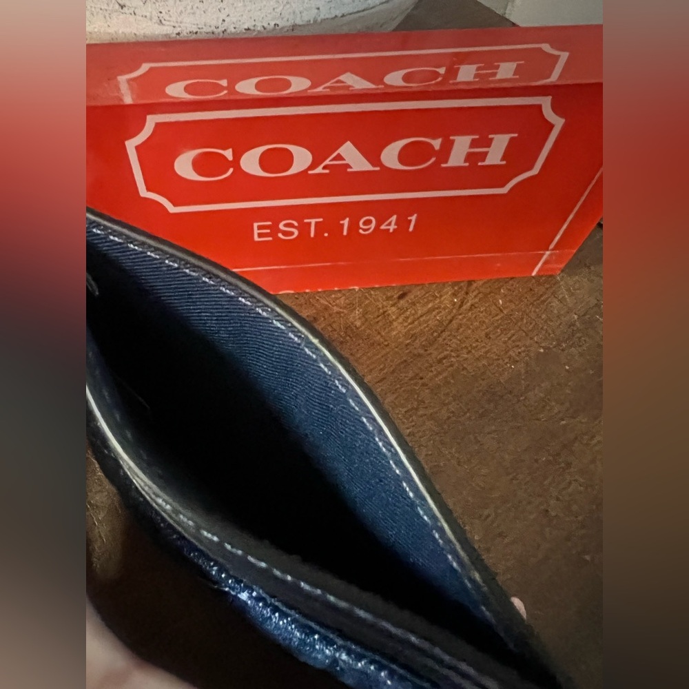 Coach Quilted Denim Card Case (NWT) - Picture 3 of 6